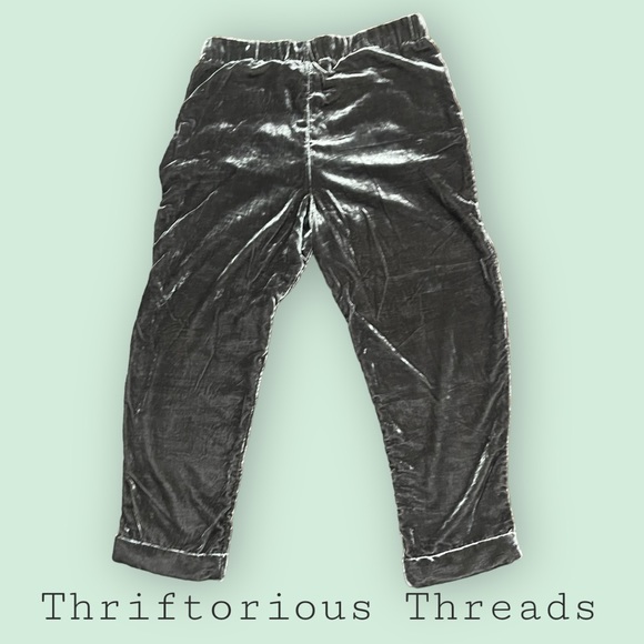 Anthropologie ETT:TWA Cropped Cuffed Velour Pants - Picture 8 of 8